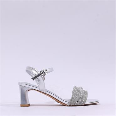 Una Healy Fantasy Block Heel Bling Strap - Silver Sparkle